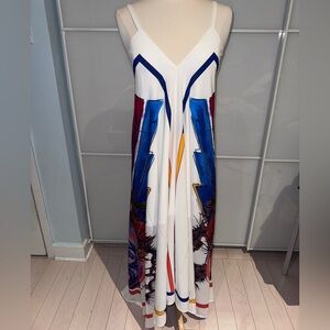 Save The Queen White and Blue Maxi Dress